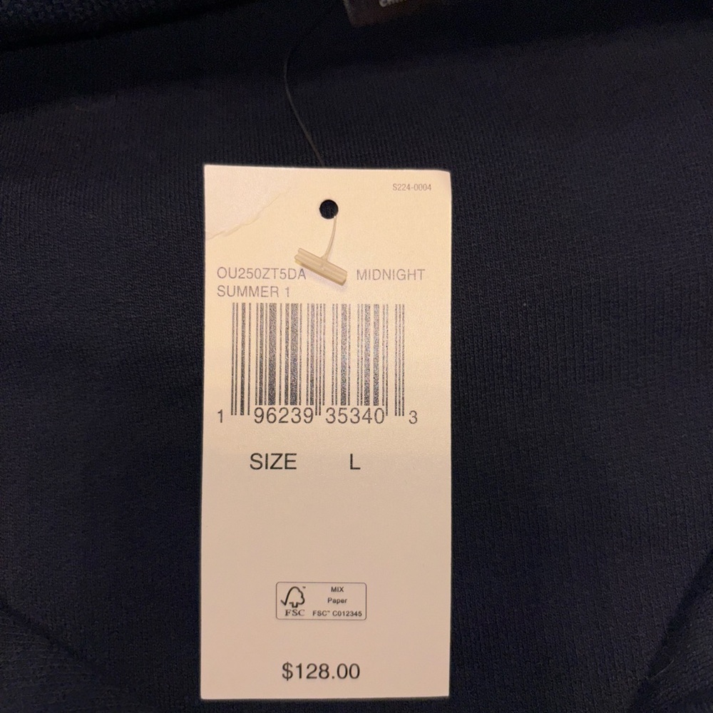 NWT Michael Kors long sleeve kangaroo pocket Navy Blue Woman’s LARGE Polo Shirt - Picture 7 of 8